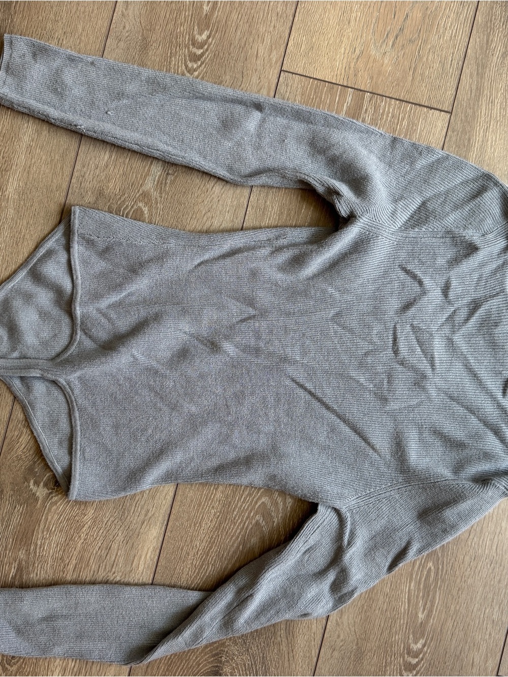Soft Gray Knit Long Sleeve bodysuit